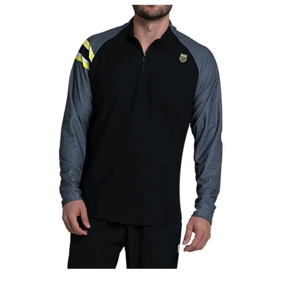 K-Swiss men's Striker 1/4 zip long sleeve tennis medium top